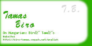 tamas biro business card